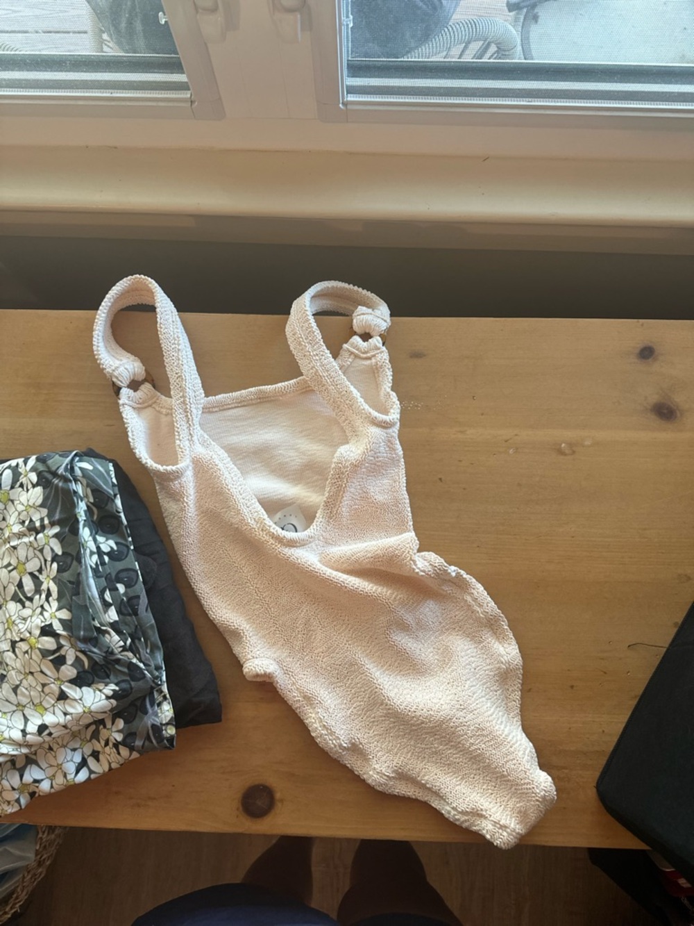 Hunza G Cream Terry One-Piece Swimsuit - Picture 3 of 4